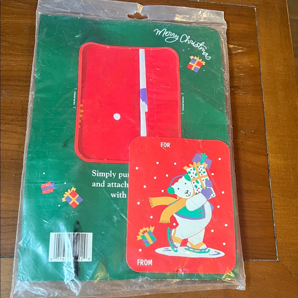 Vintage Christmas Super Giant Gift Bag With Tag 44” X 52” skating polar bear - Picture 4 of 6